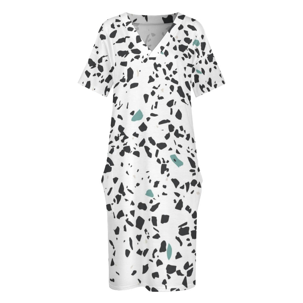 Women's Stone Pattern Loose pocket dress