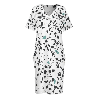 Women's Stone Pattern Loose pocket dress