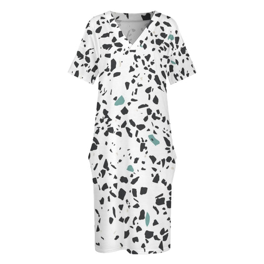 Women's Stone Pattern Loose pocket dress