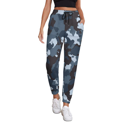 Ptahra B Women's Grey/Black Camo Fully Print Sweatpants