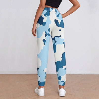 Ptahra B Women's Light Blue Camo Fully Print Sweatpants