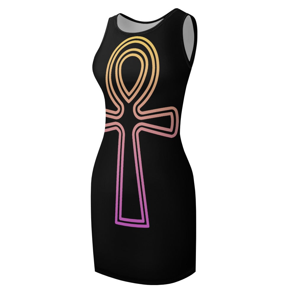Ptahra B Ankh Temperament Slim Fit Sleeveless Tank Dress