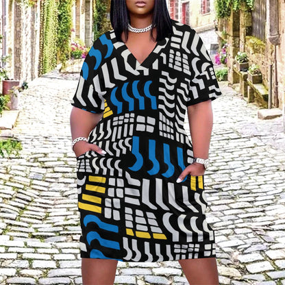 Women's Graphic Design Loose Pocket Dress