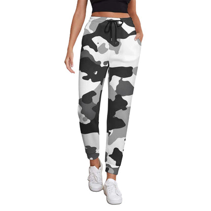 Ptahra B White/Black Women's Fully Print Sweatpants