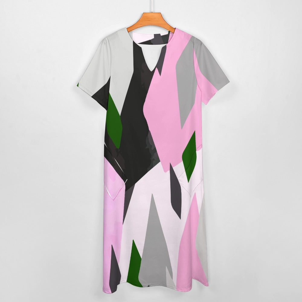 Multi-Color 7-Point Sleeve Dress