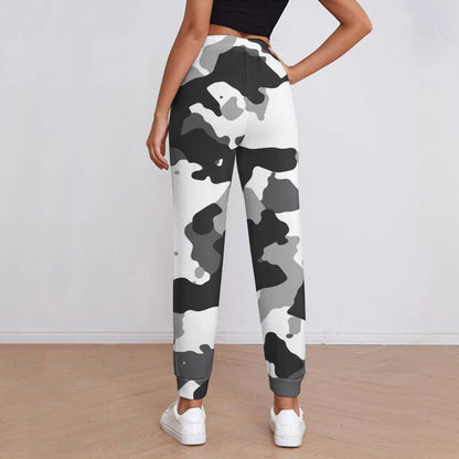 Ptahra B White/Black Women's Fully Print Sweatpants
